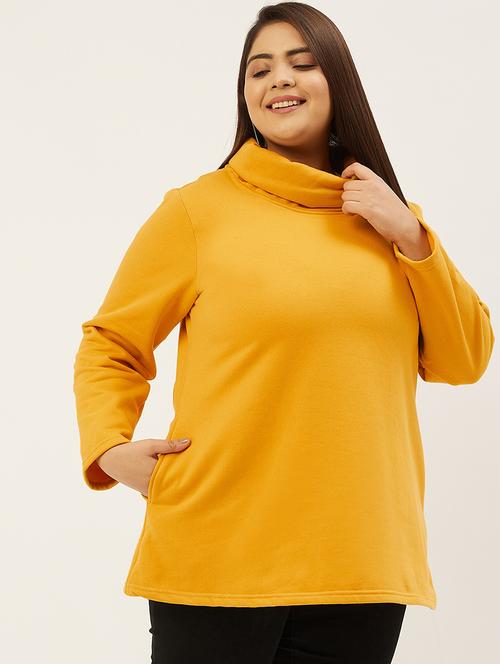 yellow cotton blend plus sweatshirt - 19167560 - Very Small Image - 1