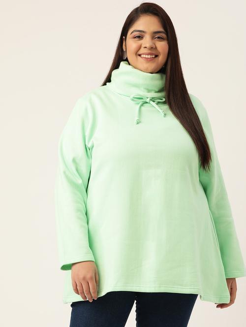 green cotton blend plus sweatshirt - 19167565 - Very Small Image - 1