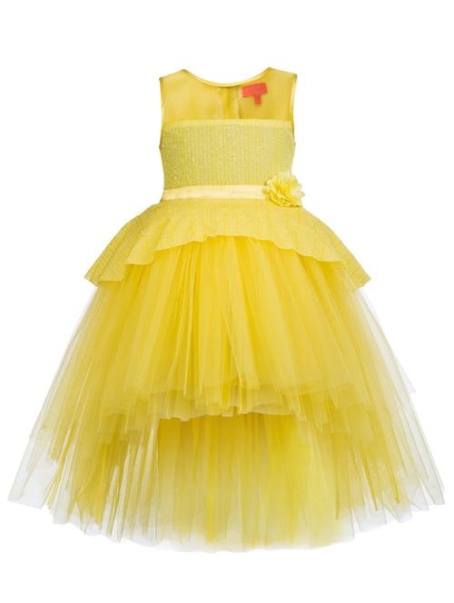 yellow net frock - 19169085 - Very Small Image - 1