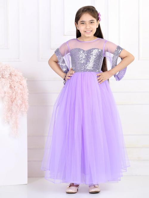 purple net frock - 19169146 - Very Small Image - 1