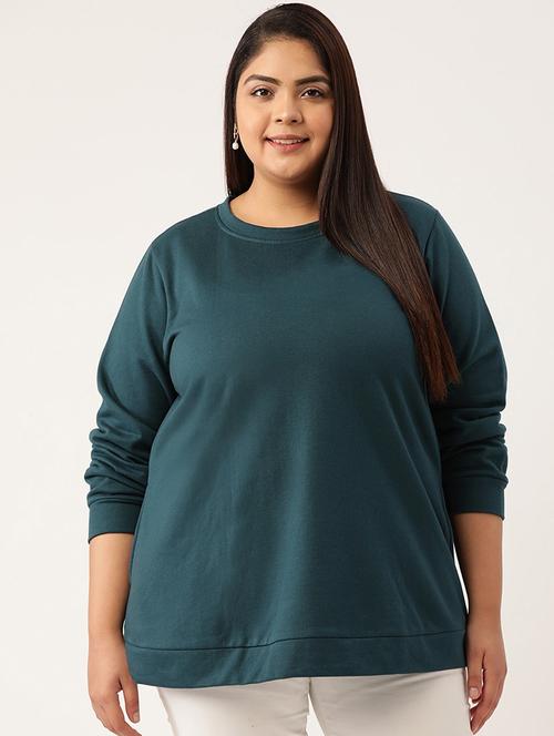 round neck solid plus sweatshirt - 19169459 - Very Small Image - 1