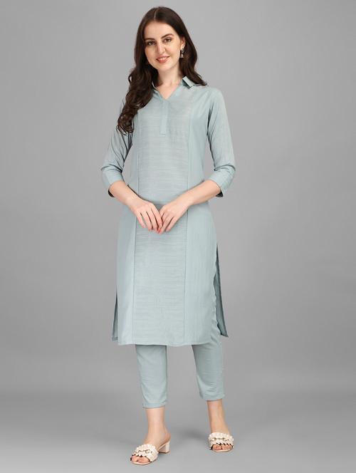 grey kurta pant set - 19170405 - Very Small Image - 1