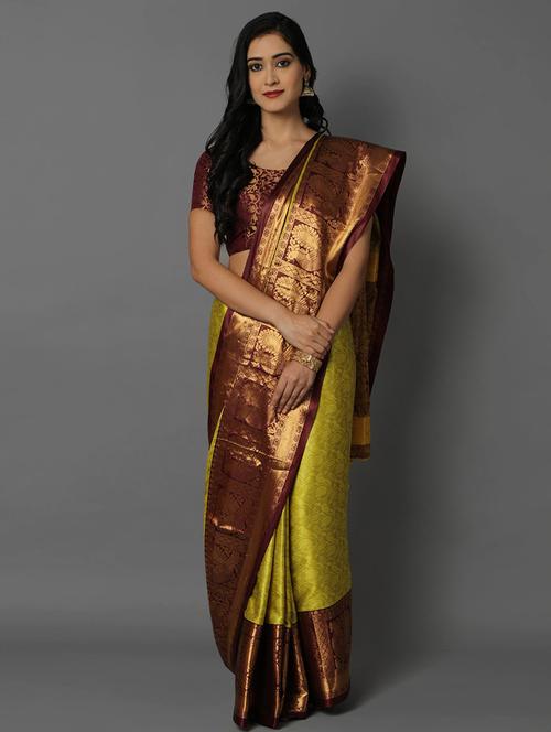 self design woven saree with blouse - 19176403 - Very Small Image - 1