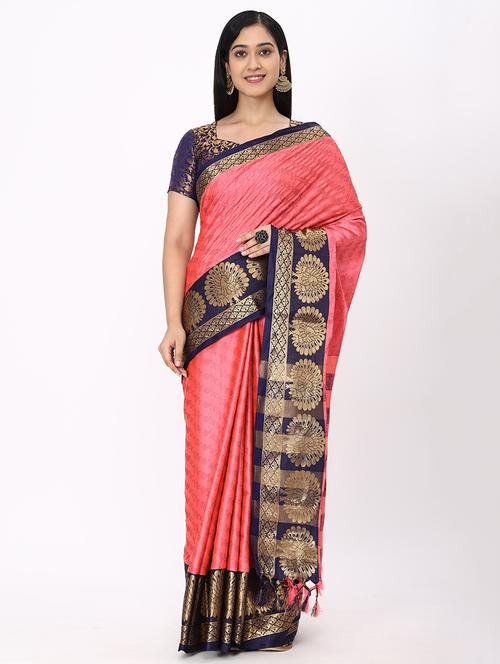 pink cotton silk maheshwari saree with blouse - 19176450 - Very Small Image - 1
