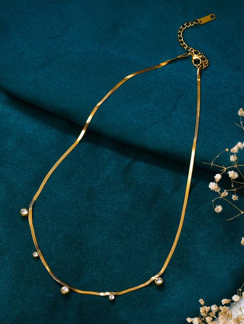 gold brass statement necklace - 19177476 - Very Small Image - 1