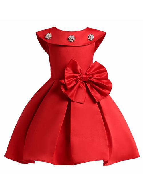 girls round neck cape sleeve frock - 19178700 - Very Small Image - 1