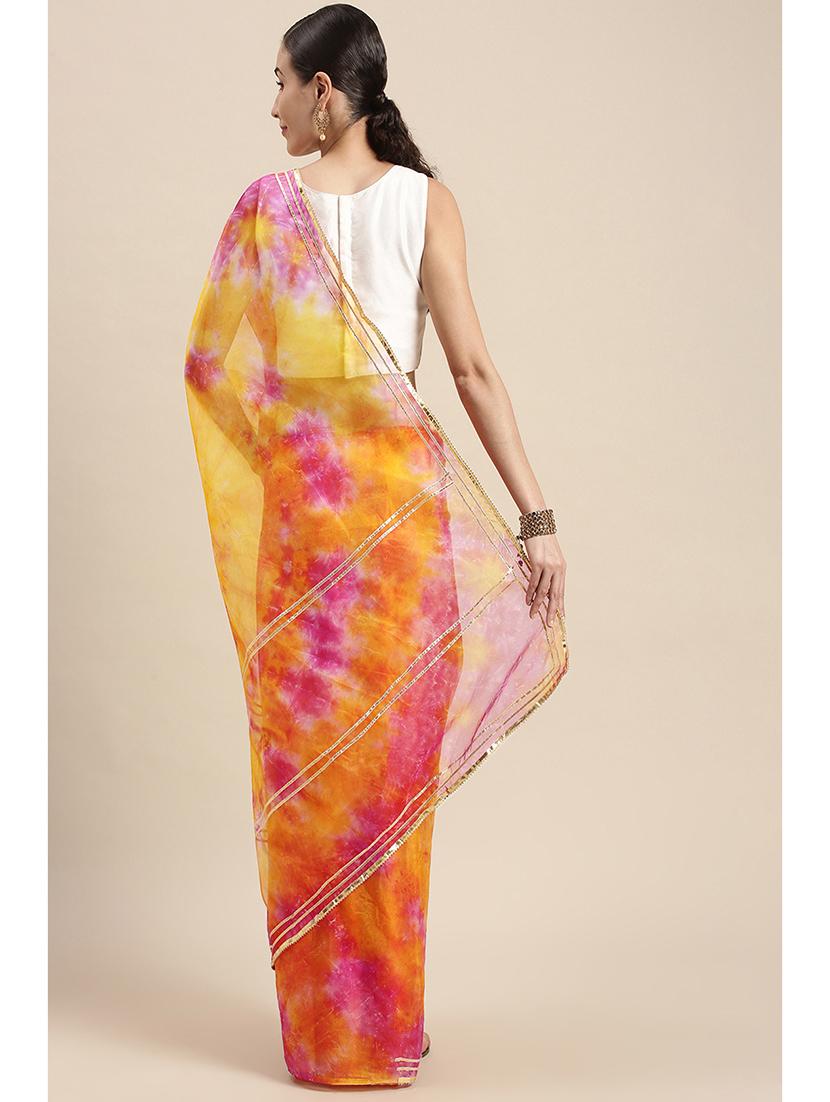 women shibori printed saree - 19179072 - Zoom Image - 1