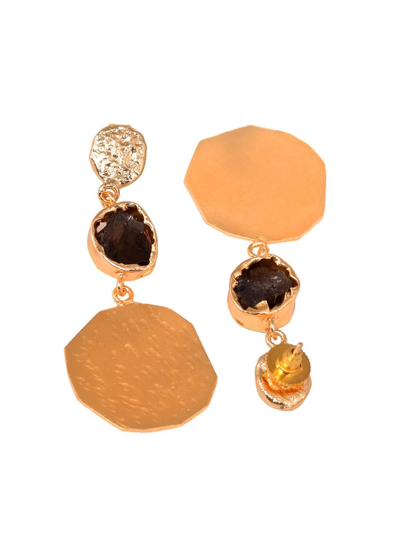 gold plated contemporary handcrafted drop earrings - 19180064 - Standard Image - 3
