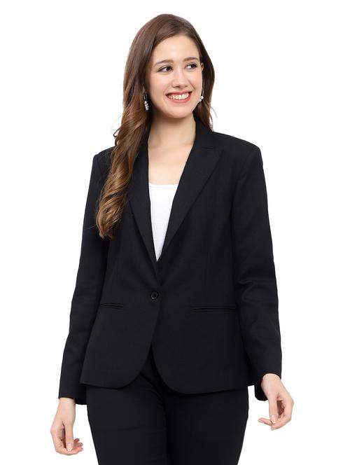 women solid cotton formal blazer - 19180781 - Very Small Image - 1