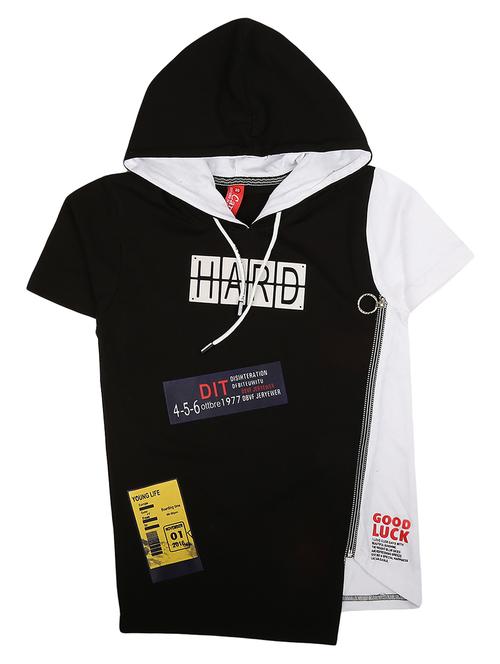 black cotton hooded t-shirt - 19182702 - Very Small Image - 1