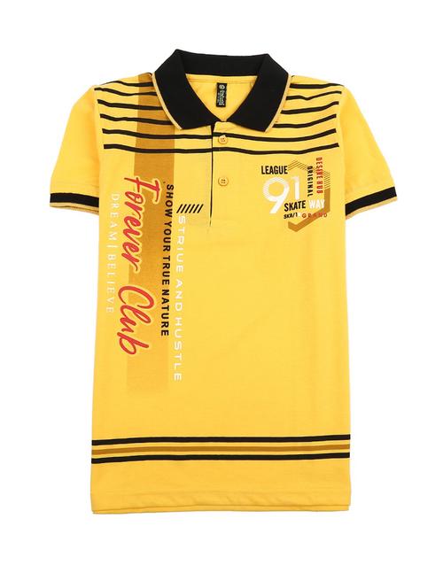 yellow short sleeve printed polo t-shirt - 19182735 - Very Small Image - 1
