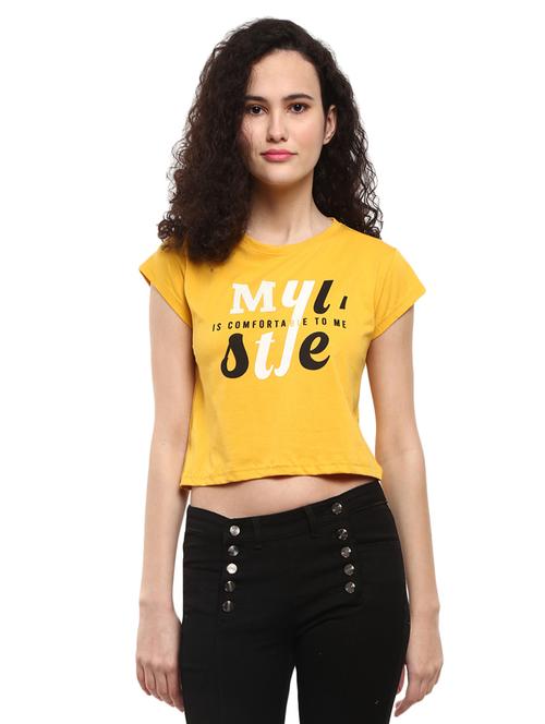 yellow cotton printed t-shirt - 19183024 - Very Small Image - 1