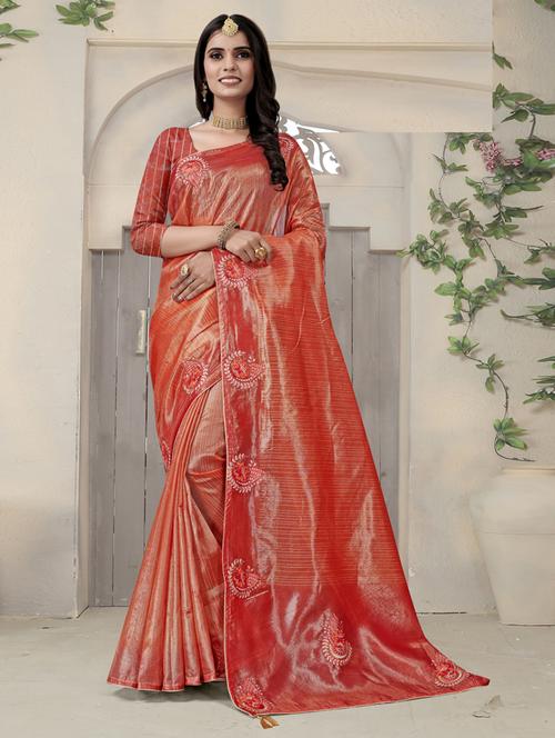 self design woven saree with blouse - 19183165 - Very Small Image - 1