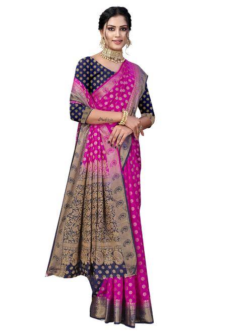 ethnic wear pink color saree set - 19183780 - Very Small Image - 1