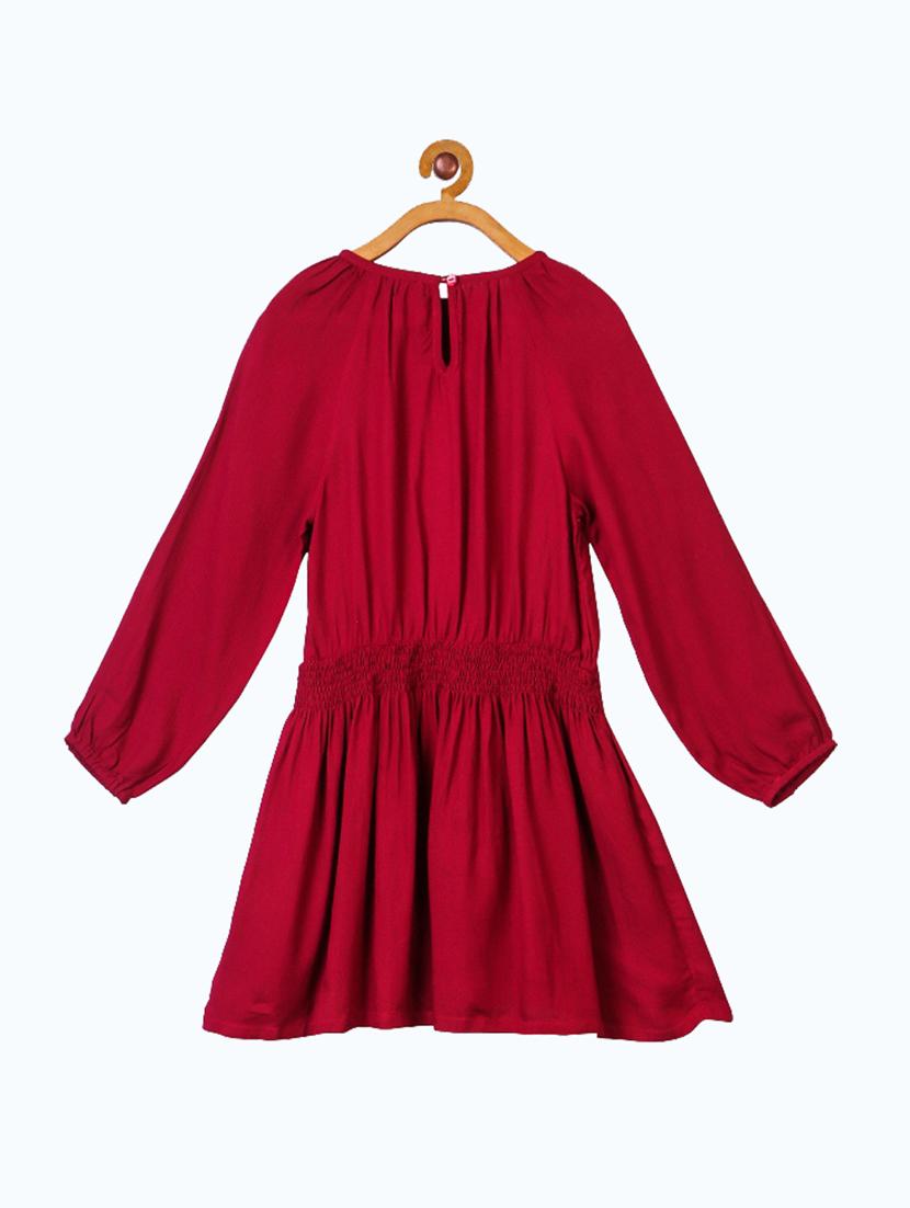 girls round neck long sleeves frock - 19185772 - Standard Image - 1