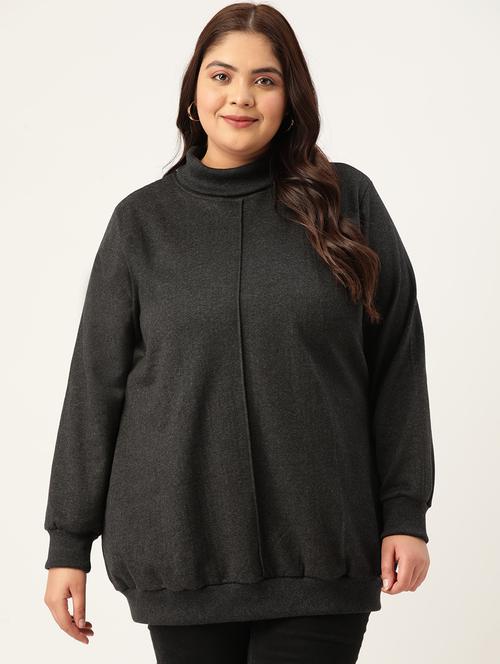 turtle neck solid plus sweatshirt - 19185874 - Very Small Image - 1