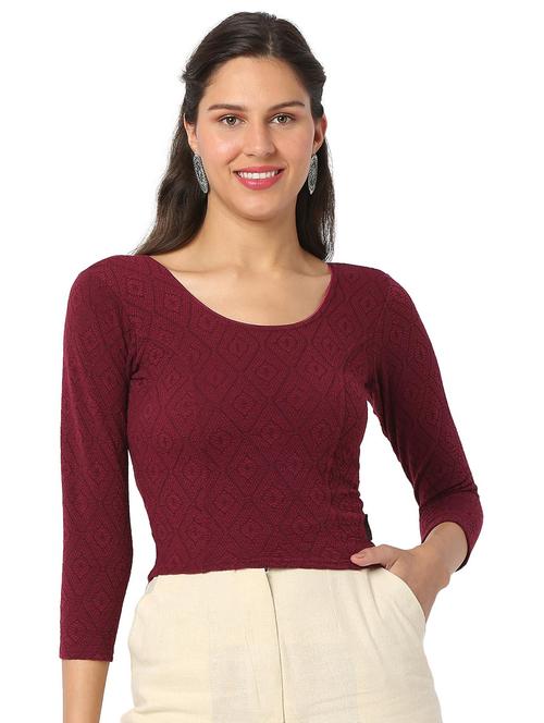 red cotton lycra regular blouse - 19185899 - Very Small Image - 1