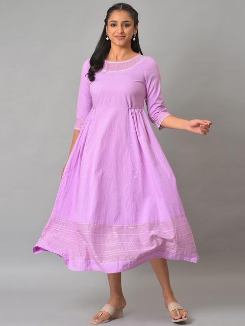 purple solid ethnic dress - 19186895 - Very Small Image - 1