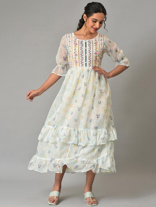 women's layered floral dress - 19186917 - Very Small Image - 1