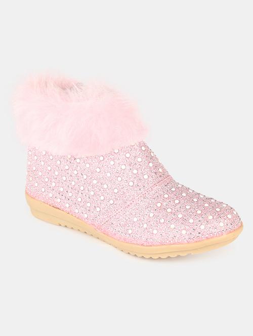 girls pink slip on boots - 19187119 - Very Small Image - 1