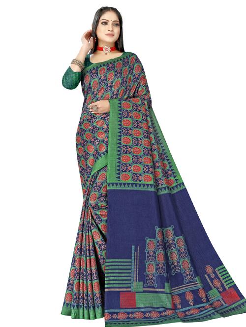 ajrakh printed saree - 19187550 - Very Small Image - 1