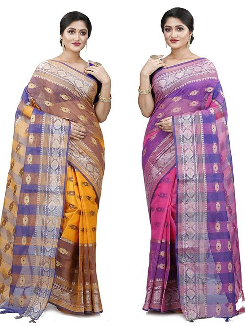 women's saree combo - 19187619 - Very Small Image - 1