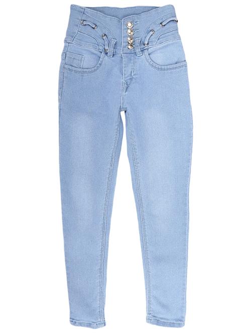 blue knitted denim distressed jeans - 19188357 - Very Small Image - 1