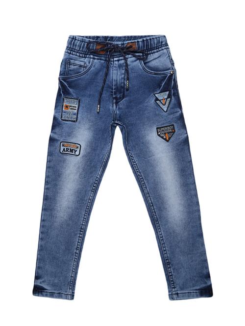 boy's patched slim fit jeans - 19188443 - Very Small Image - 1