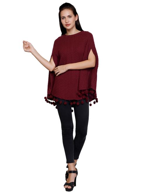 red acrylic poncho - 19190037 - Very Small Image - 1