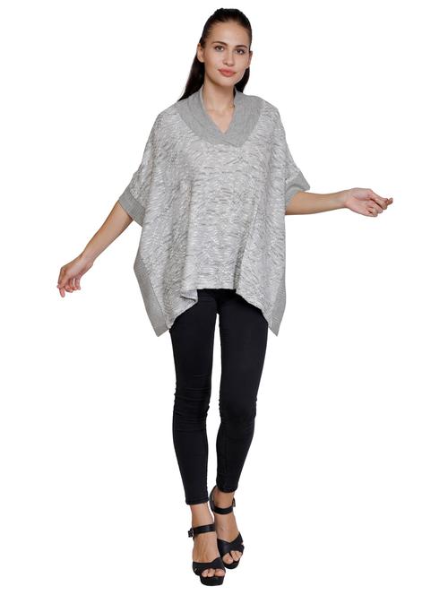grey acrylic poncho - 19190050 - Very Small Image - 1