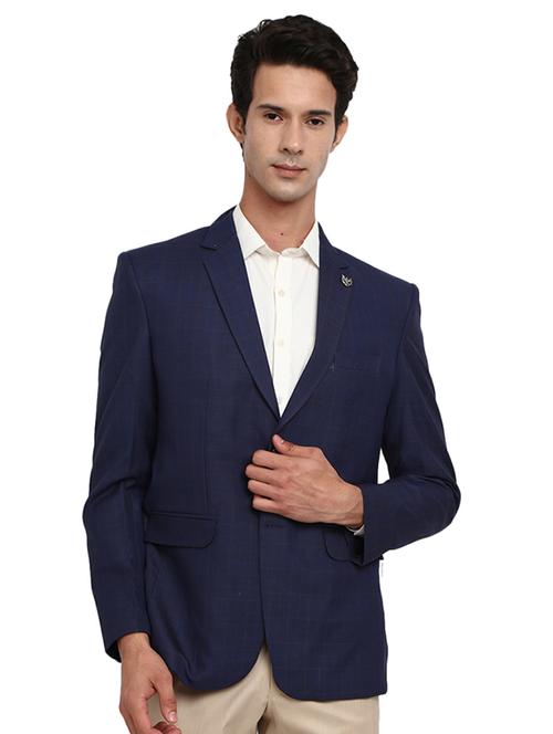 navy blue single breasted casual blazer - 19193549 - Very Small Image - 1