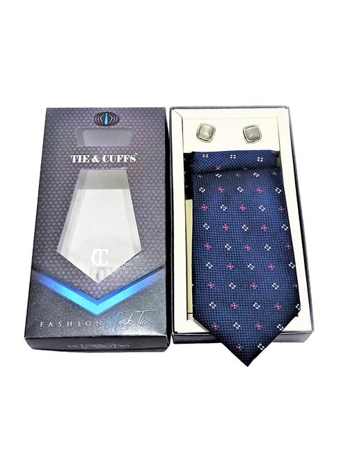 men printed tie, pocket square & cufflinks combo   - 19195828 - Very Small Image - 1