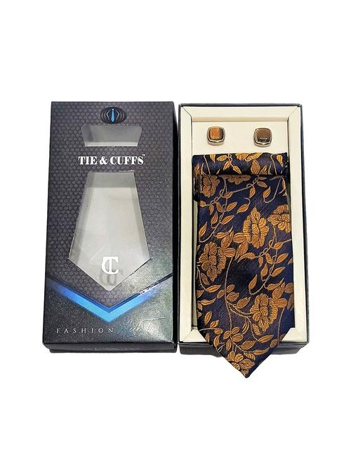men self design tie, pocket square & cufflinks combo   - 19195840 - Very Small Image - 1