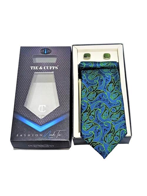 men self design tie, pocket square & cufflinks combo   - 19195851 - Very Small Image - 1