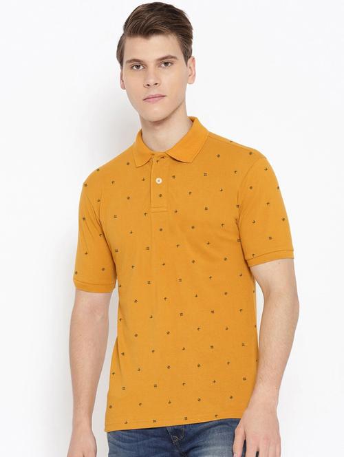yellow printed polo t-shirt - 19196022 - Very Small Image - 1