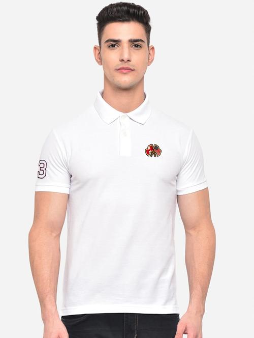 white solid polo t-shirt - 19196060 - Very Small Image - 1