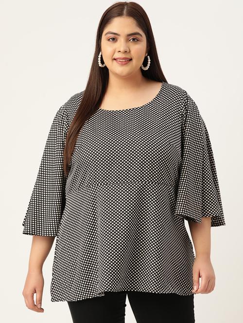 women's a line round neck top - 19196134 - Very Small Image - 1