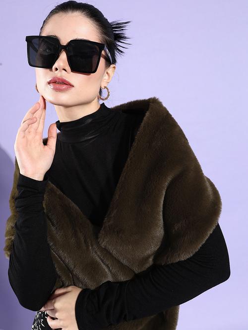 women's brown fur muffler - 19196545 - Very Small Image - 1