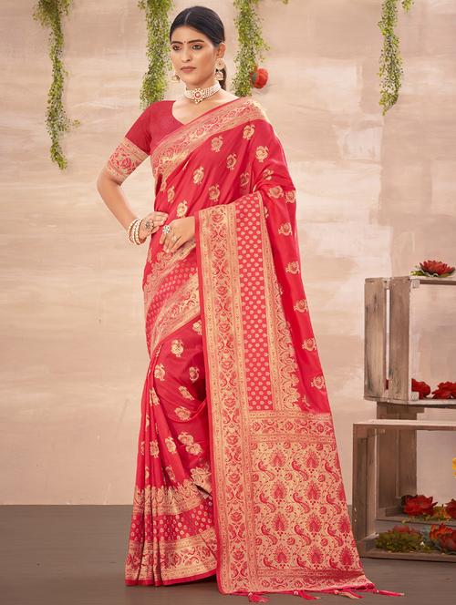 women's banarasi saree - 19197202 - Very Small Image - 1