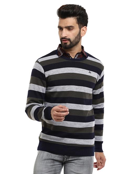 round neck striped pullover - 19197561 - Very Small Image - 1