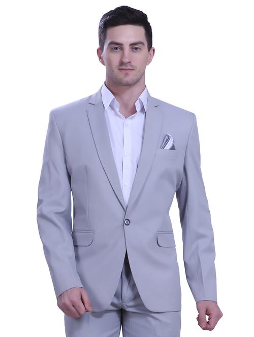 grey single breasted formal blazer - 19197969 - Very Small Image - 1