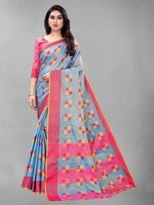 self design printed  kanjivaram saree with blouse - 19198214 - Very Small Image - 1