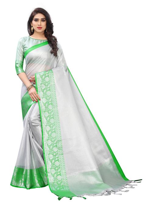 ethnic wear green color saree set with blouse - 19198356 - Very Small Image - 1