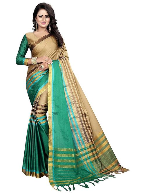 ethnic wear green colored saree set - 19199081 - Very Small Image - 1
