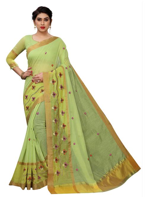 embroidered woven saree with blouse - 19199770 - Very Small Image - 1