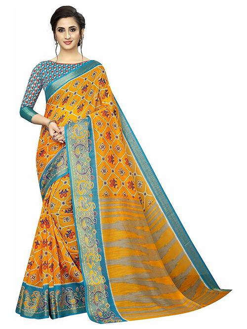 contrast border printed saree  - 19200147 - Very Small Image - 1