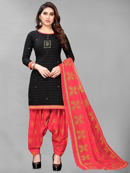 printed unstitched suit set - 19200668 - Very Small Image - 1