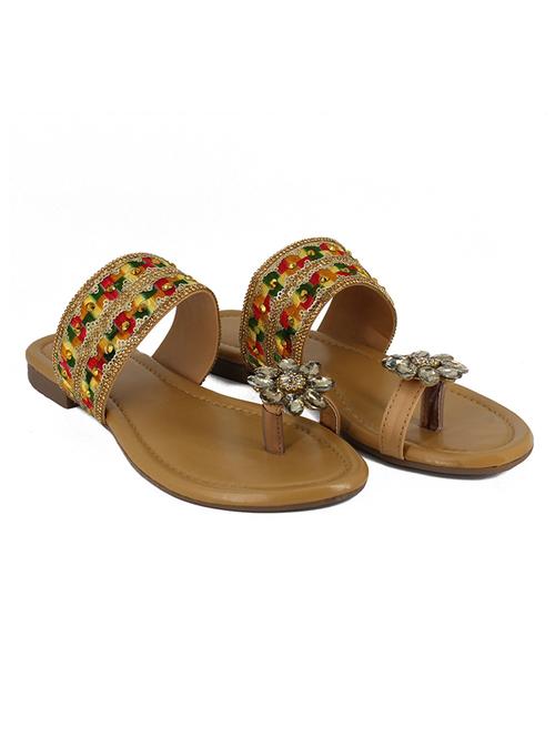 brown ethnic sandal - 19201169 - Very Small Image - 1