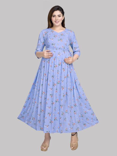 v neck printed maternity wear - 19203396 - Very Small Image - 1