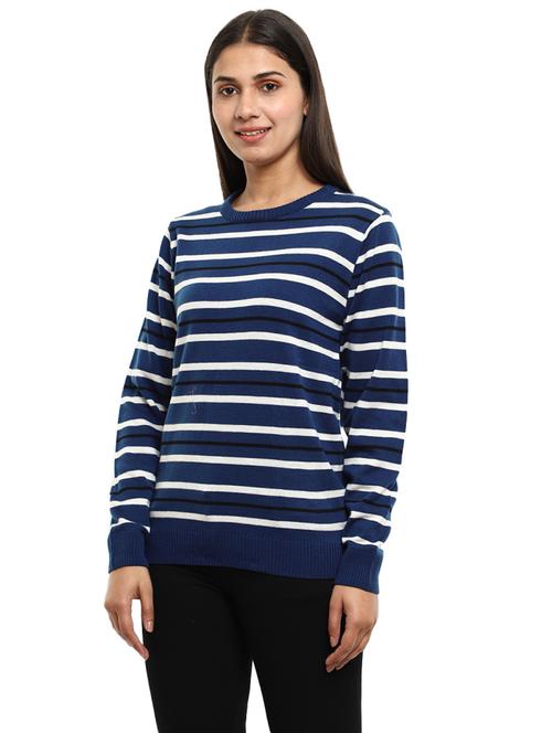 round neck striped pullover - 19204882 - Very Small Image - 1